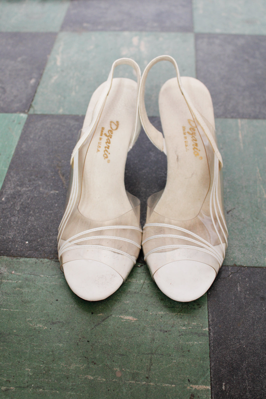 1980s Clear Open Toe Lucite Heels - 9M