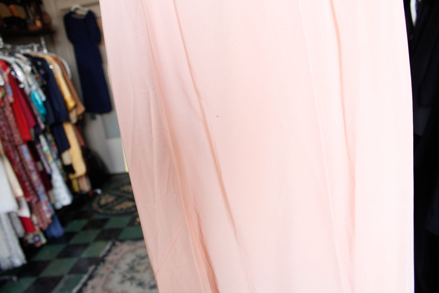 1940s Champagne Pink Rayon Slip - Medium