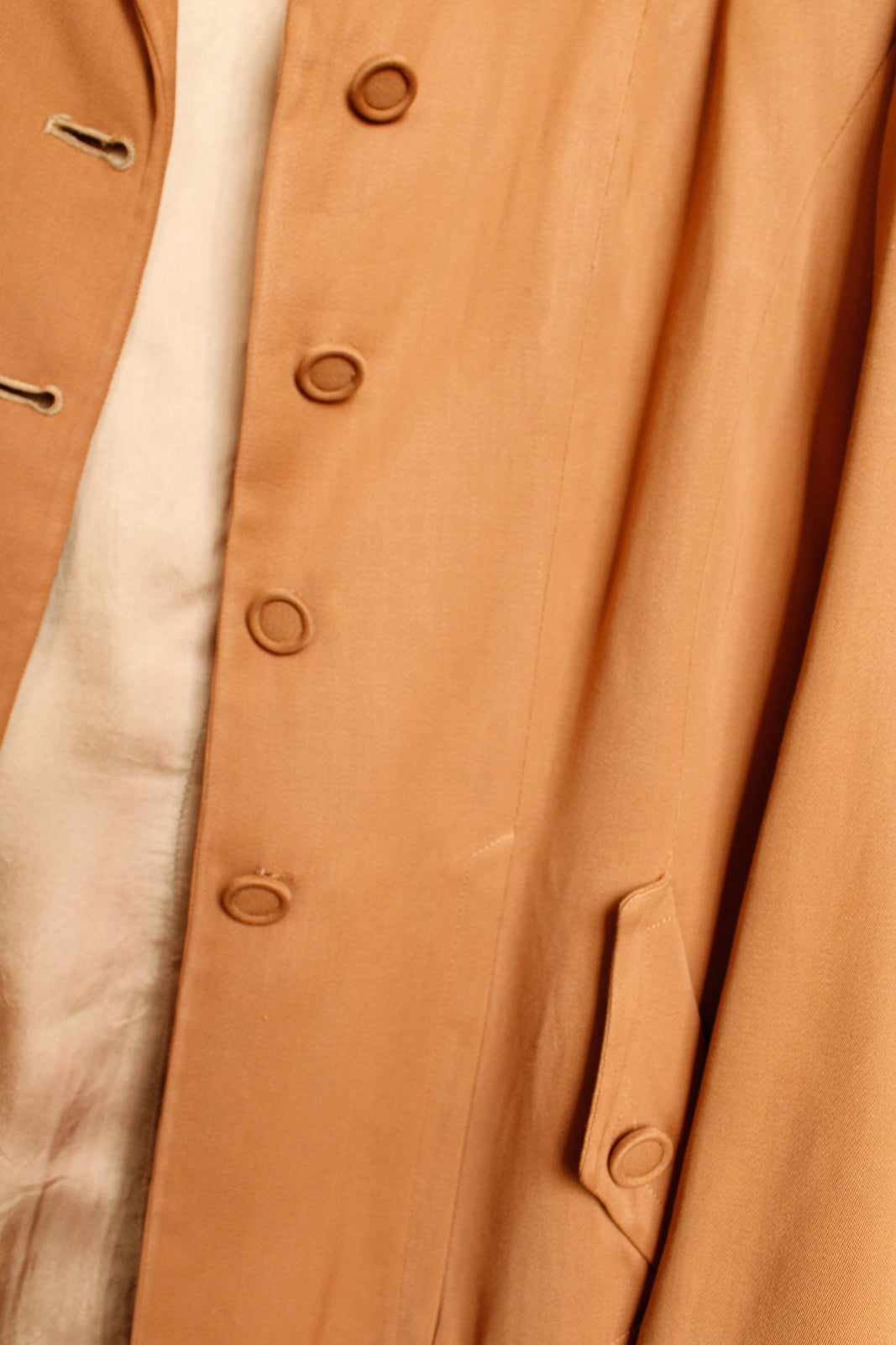 1940s Caramel Gabardine Blazer Jacket - S/M