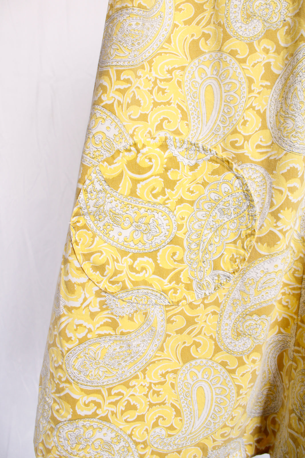 1960s Cotton Yellow Tent Dress - Large