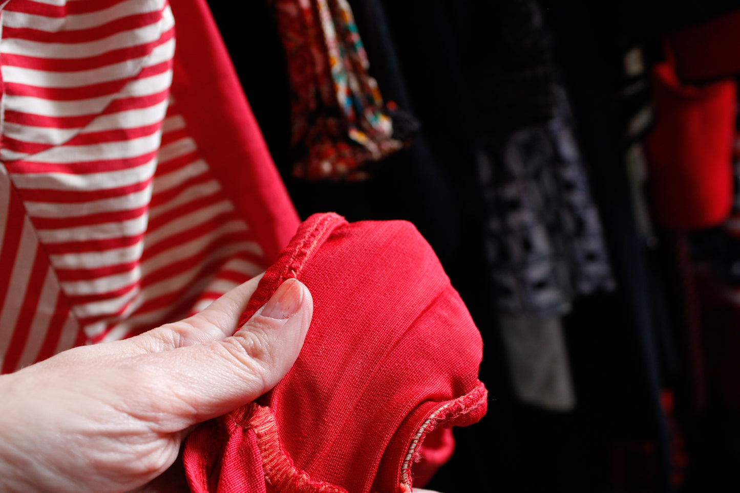 1940s Iconic Red Striped Bathing Suit - Medium