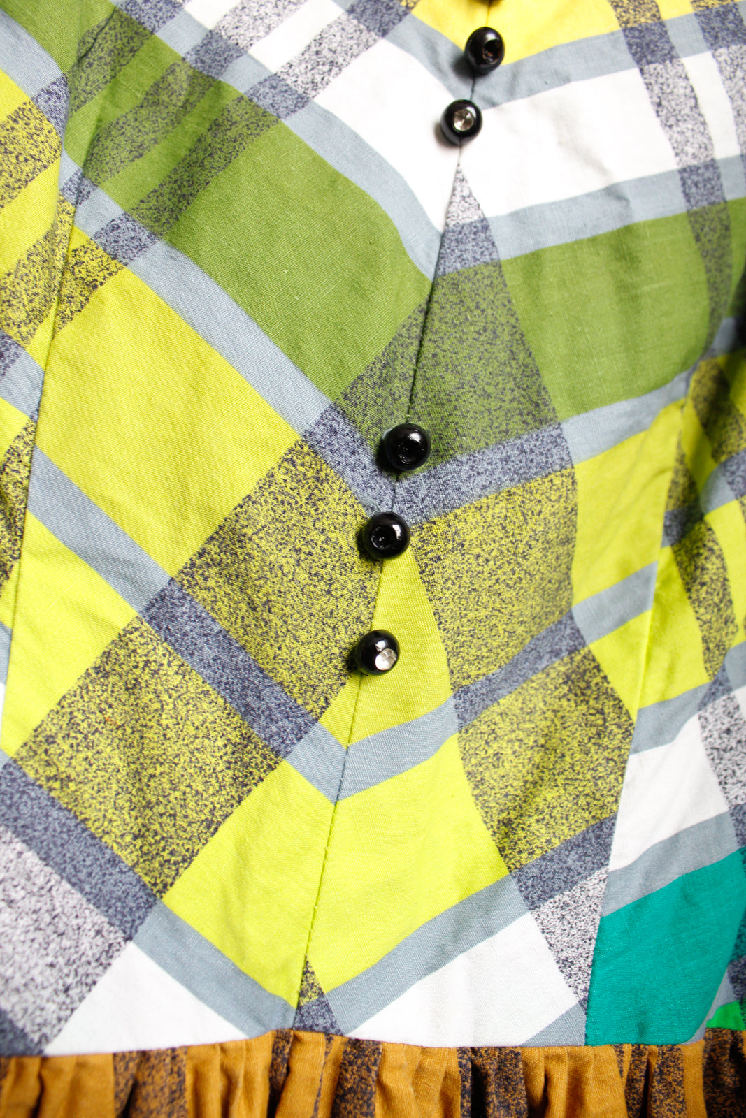 1950s Toni Todd Colorful Plaid Dress - Small