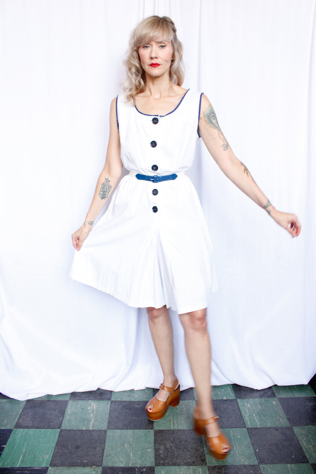 1950s Secret Shorts White Jumpsuit - Large