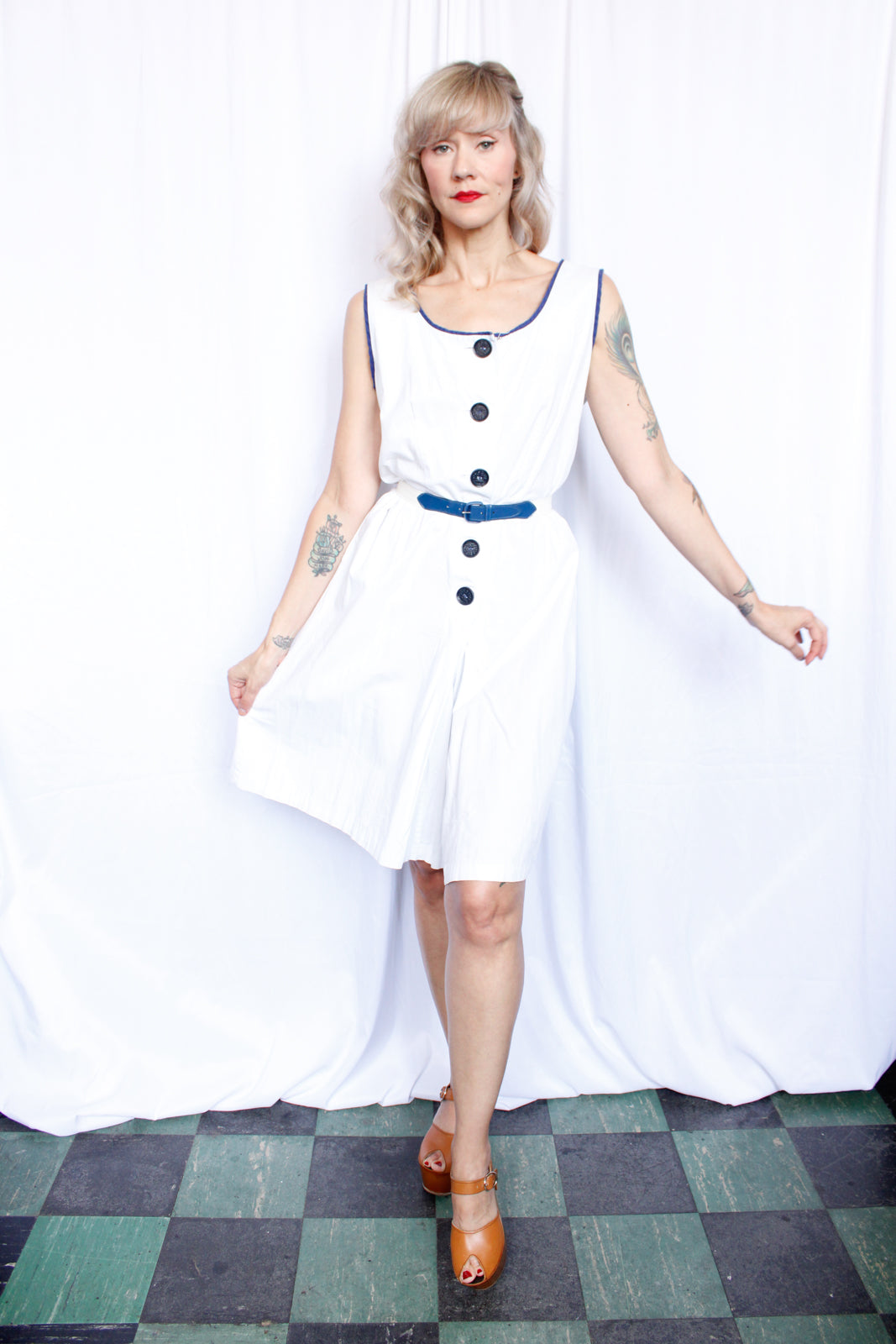 1950s Secret Shorts White Jumpsuit - Large