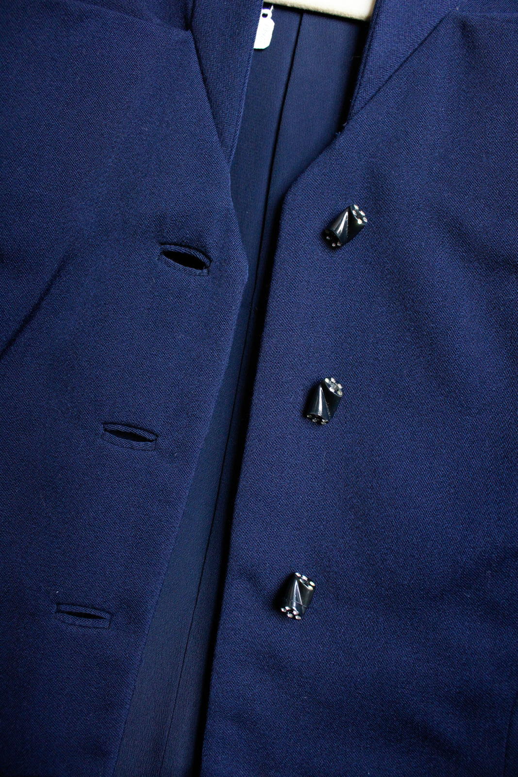 1940s Deco Wool Navy Blazer & Skirt 2pc Suit - Medium