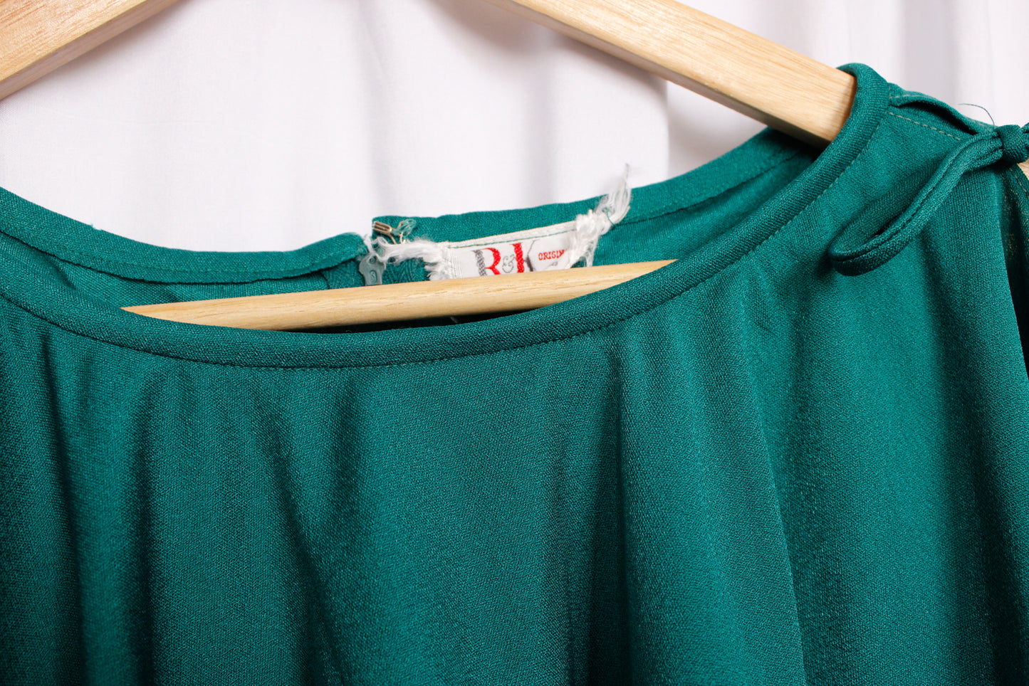 1970s Teal Green Disco Dress - S/M
