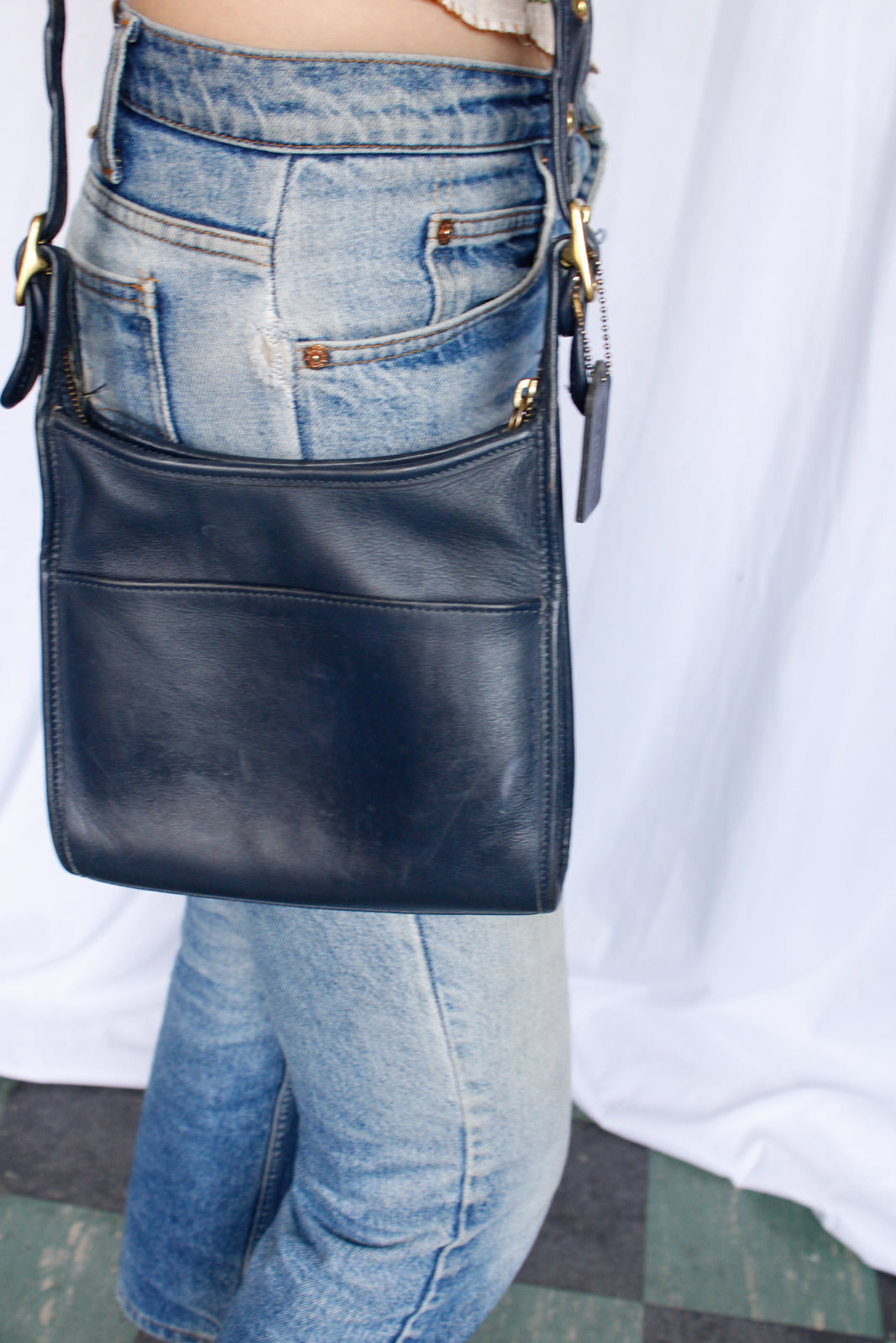 1990s Navy Leather Coach Legacy 9997 Bag