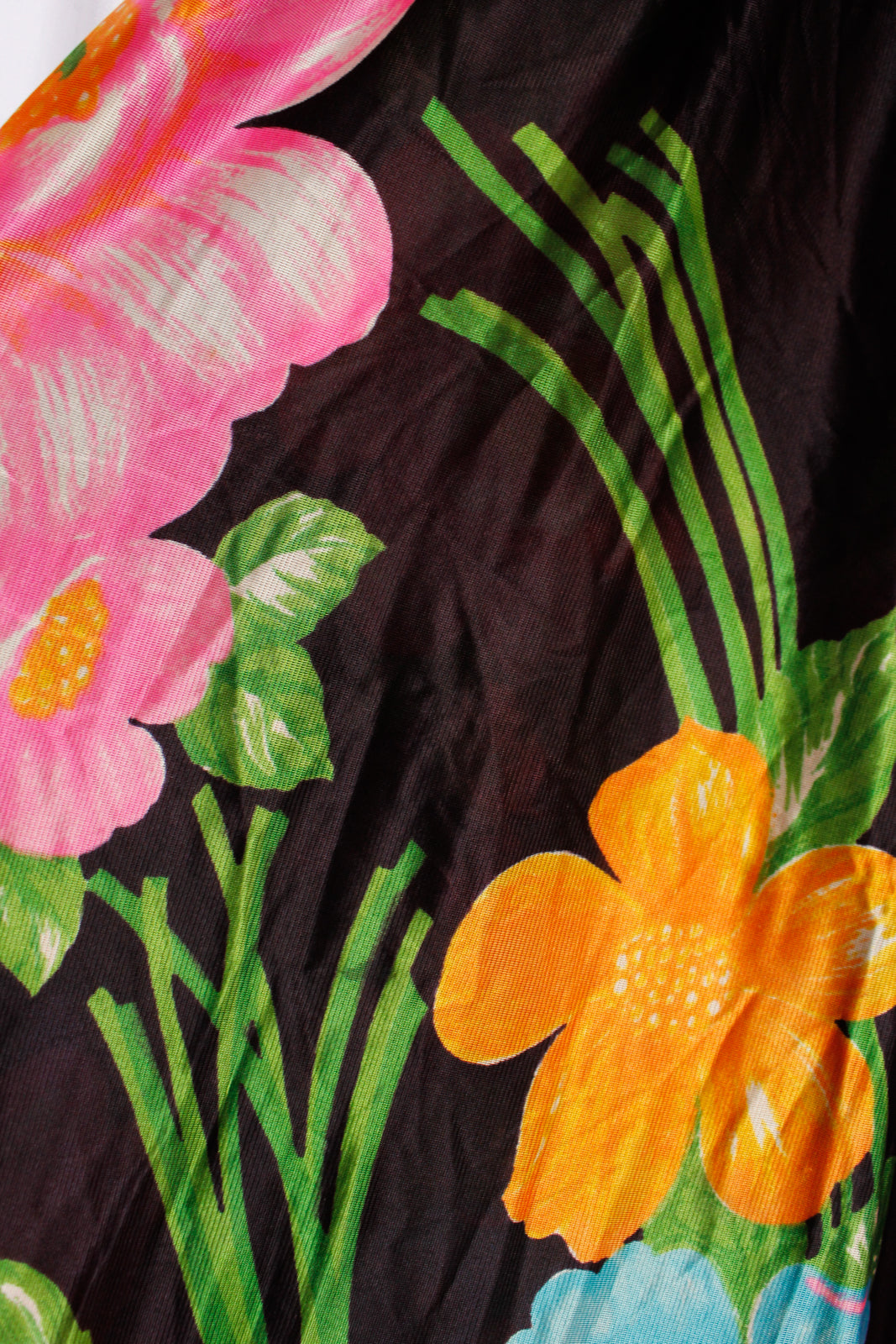 1960s Toni Todd Floral Jersey Maxi Dress - Small
