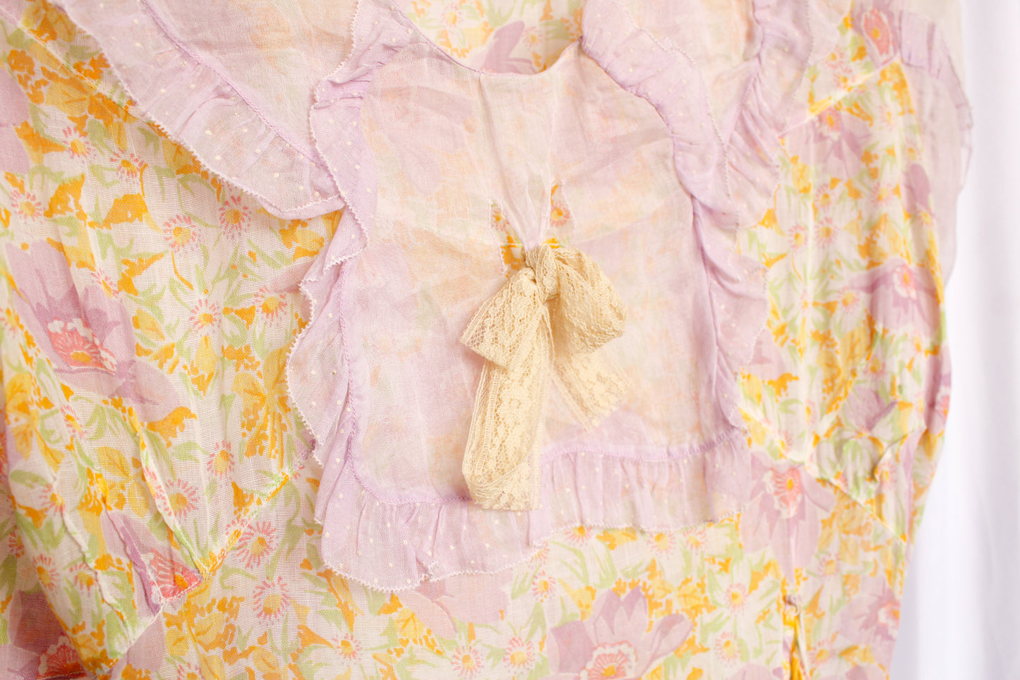 1930s Maie Frocks Cotton Purple Daisy Summer Dress - Med