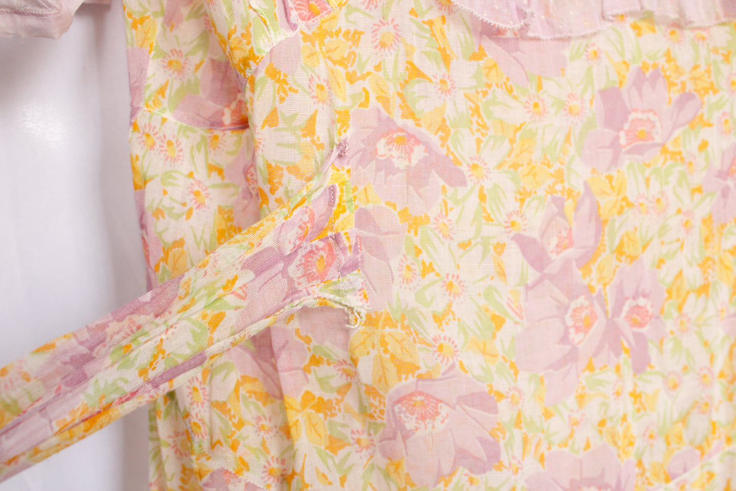 1930s Maie Frocks Cotton Purple Daisy Summer Dress - Med