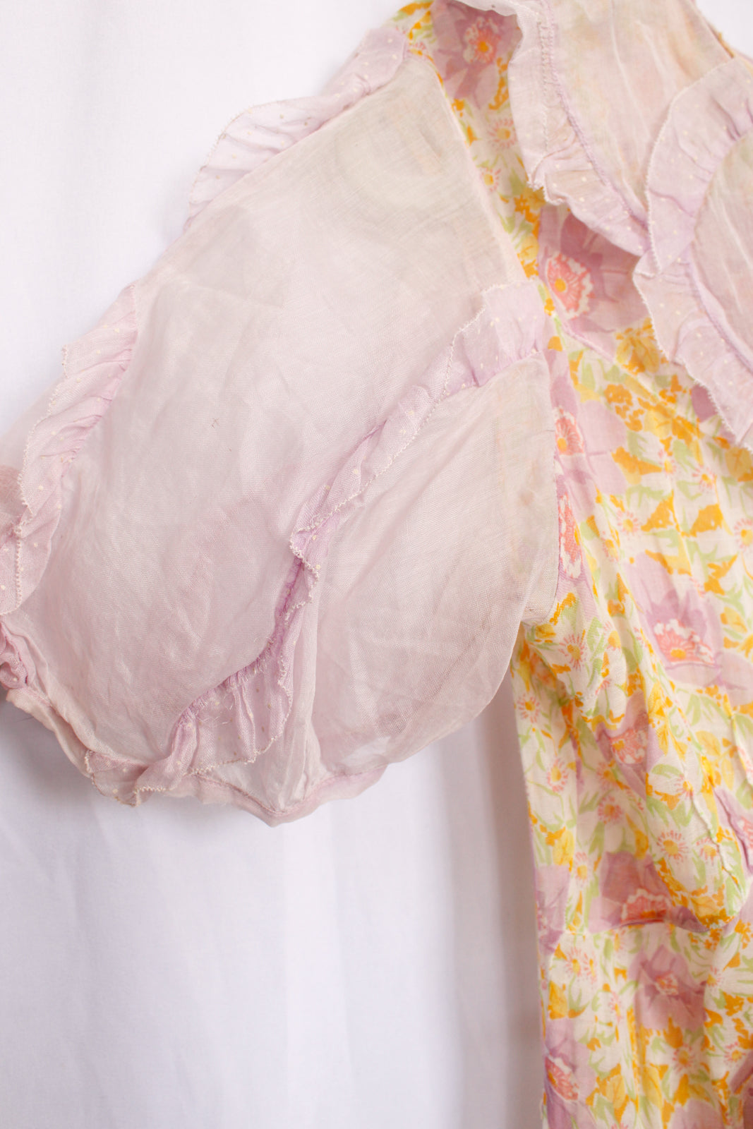 1930s Maie Frocks Cotton Purple Daisy Summer Dress - Med