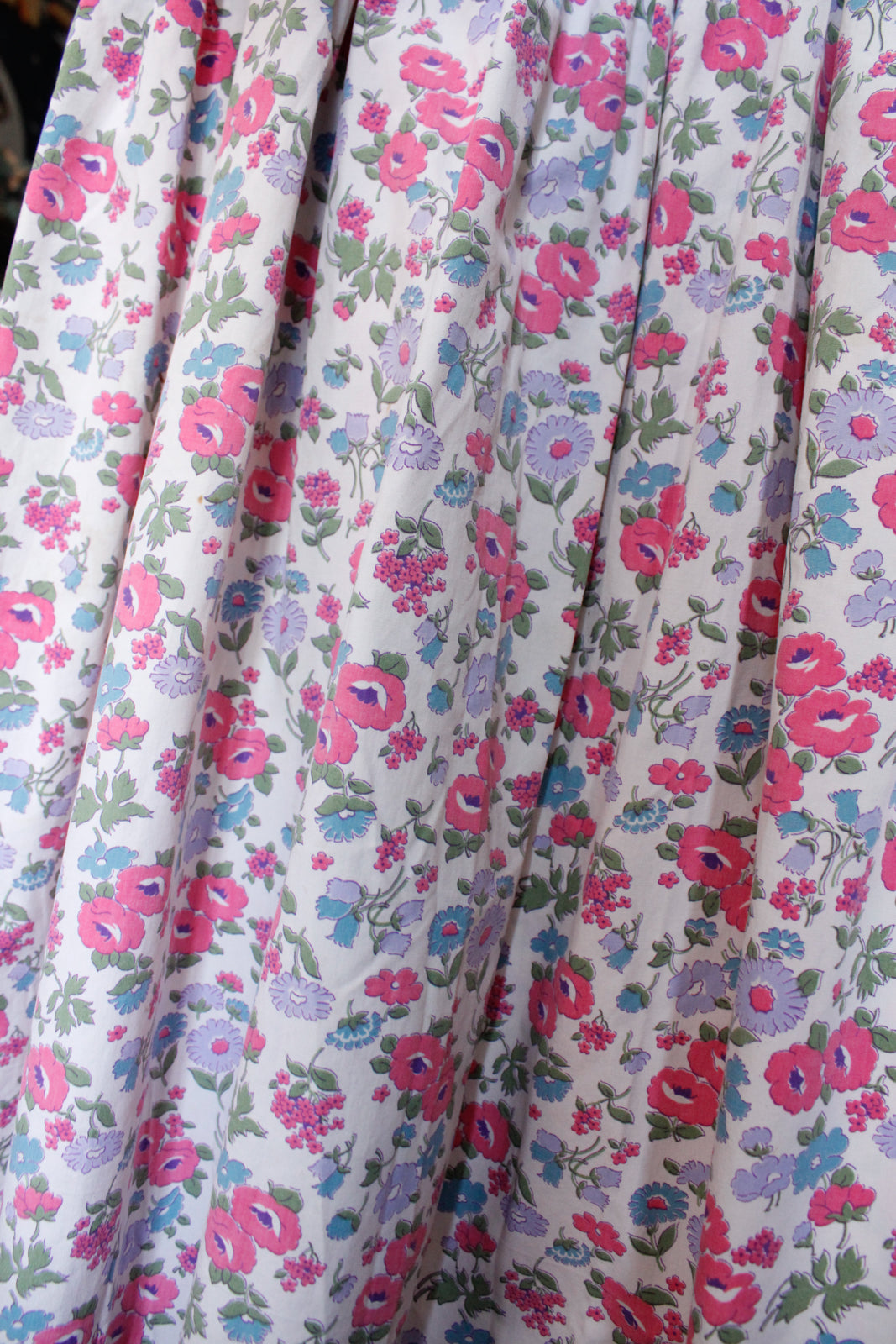 Reserved - Late 1930s Floral Cotton Skirt - Med