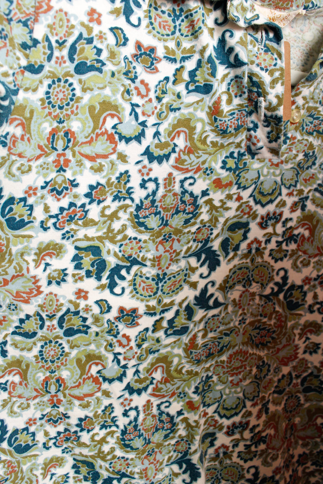 1960s White Stag Paisley Cotton Blouse - Medium
