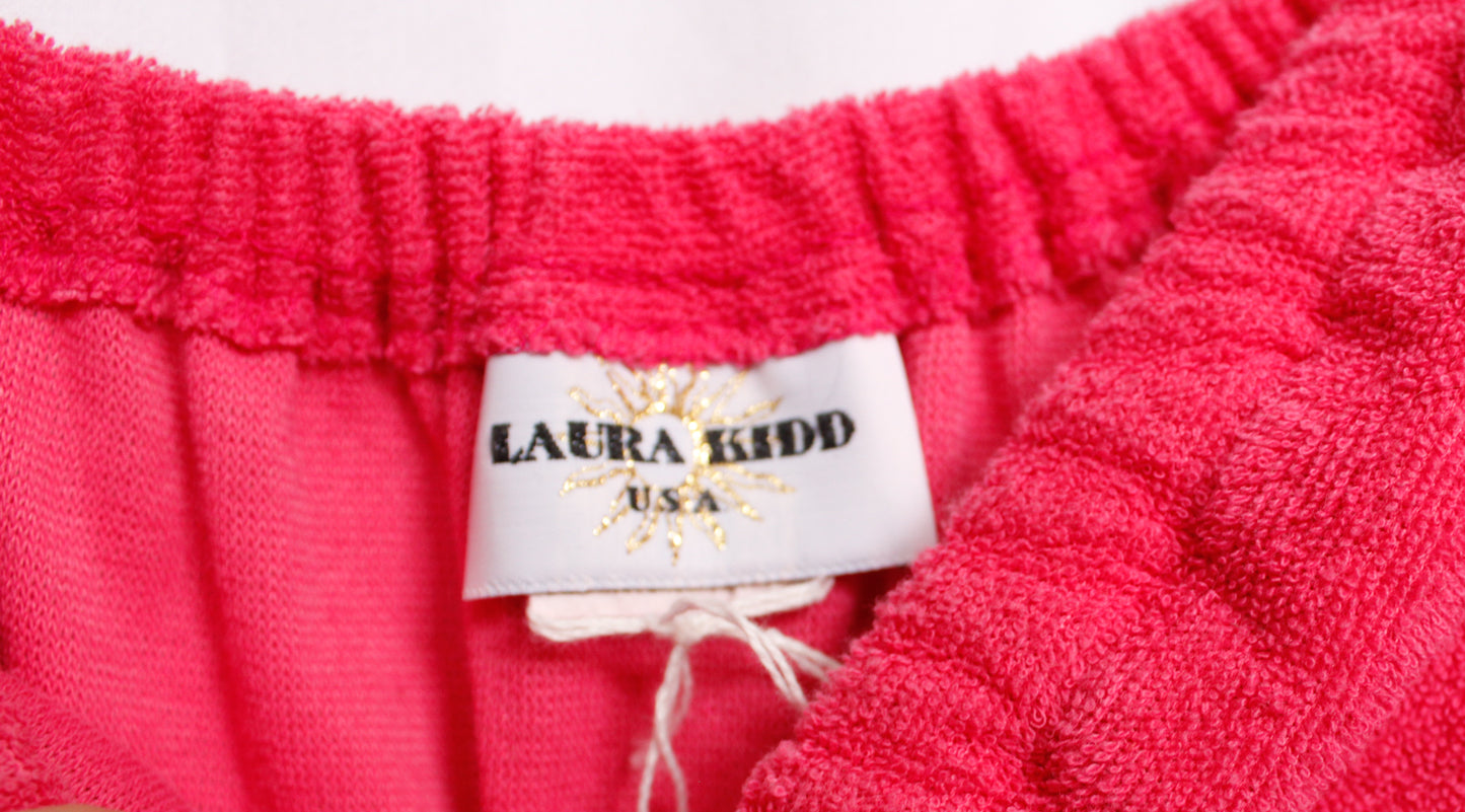 1980s Terri-cloth Pink Romper - M/L