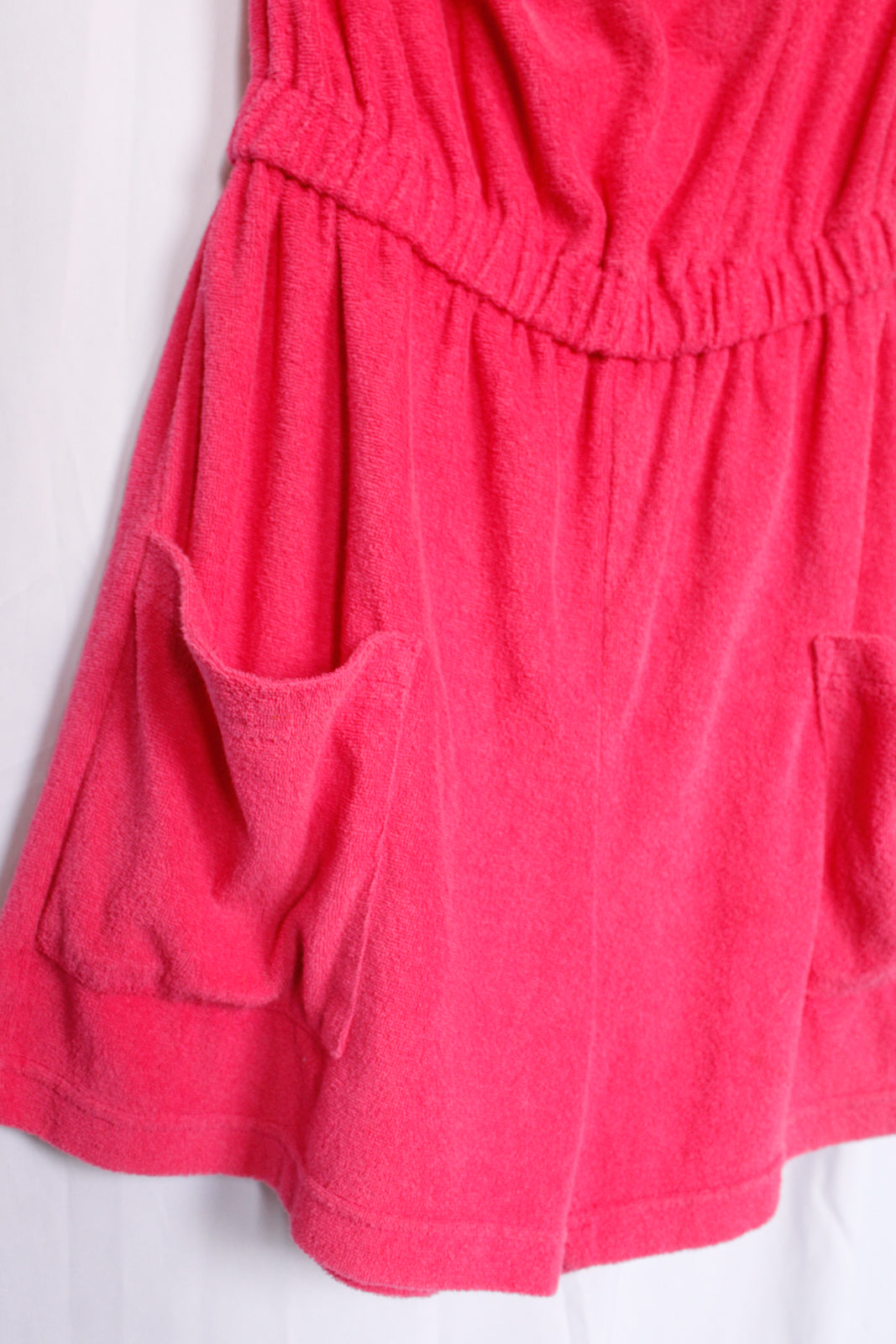 1980s Terri-cloth Pink Romper - M/L