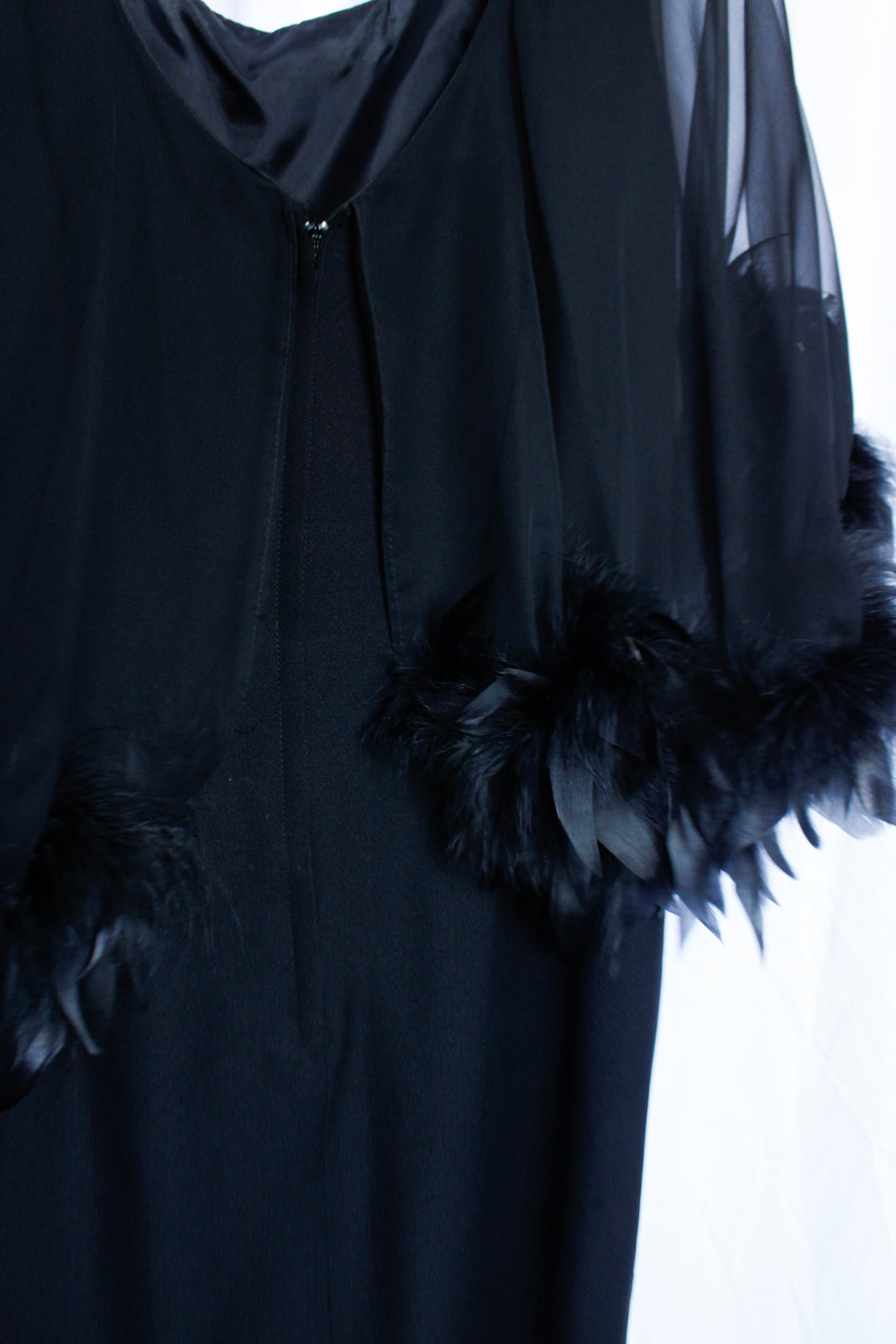1960s Feather Cocktail Dress - Medium