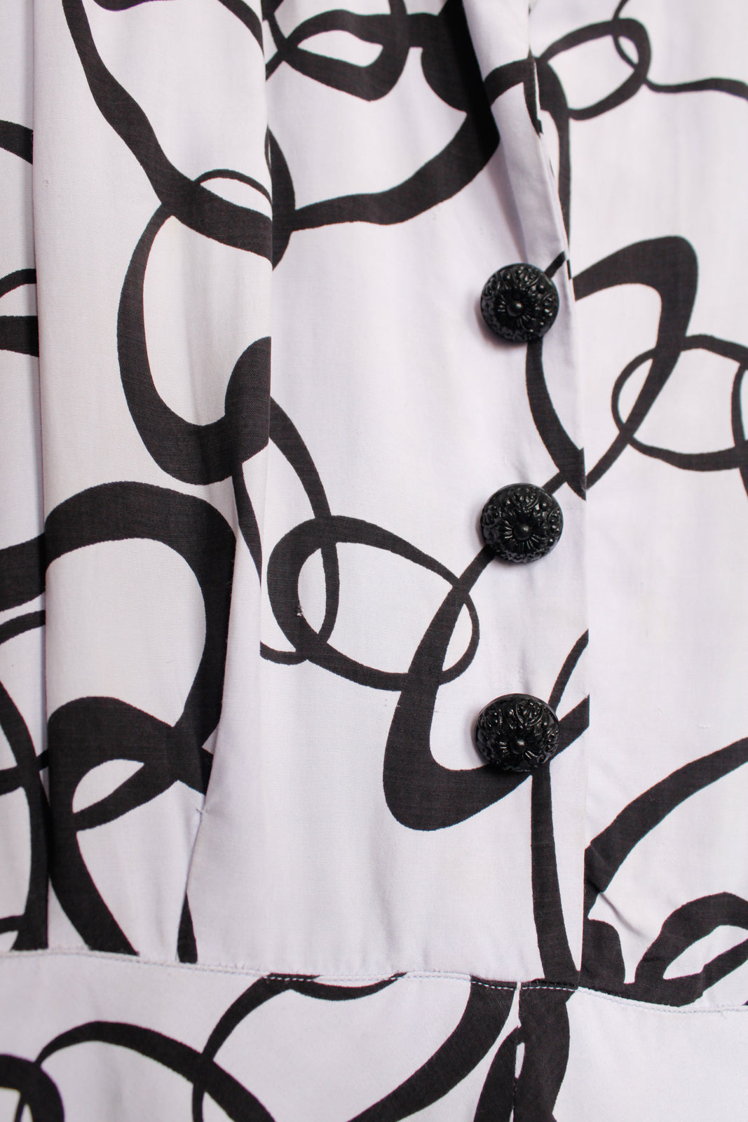 1940s Sid Jerome Cotton Abstract Dress - Large