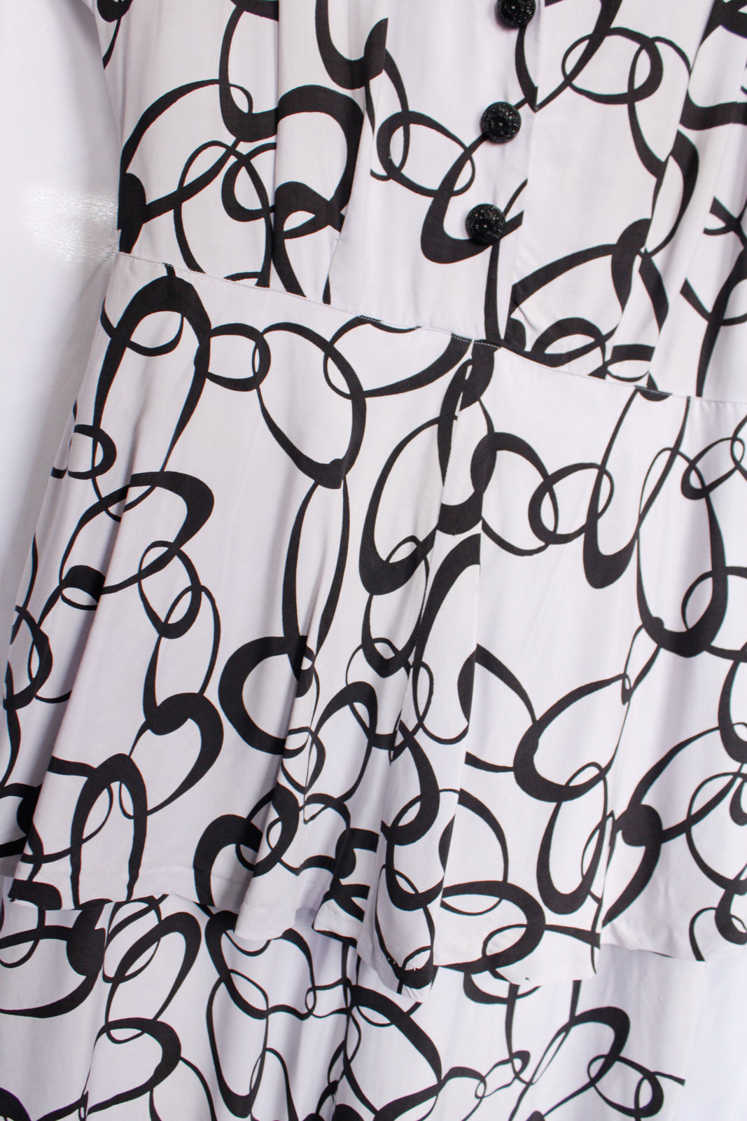 1940s Sid Jerome Cotton Abstract Dress - Large