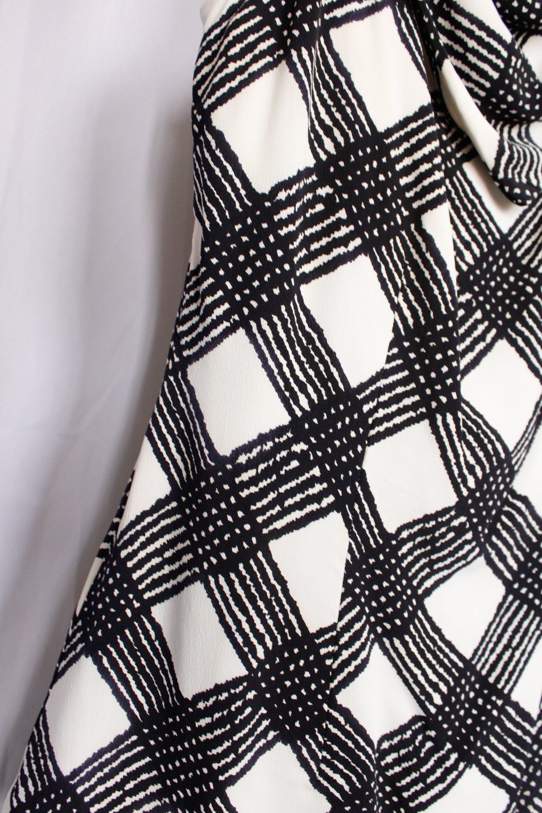 1960s Cross-hatch Plaid Rayon Maxi Dress - Small