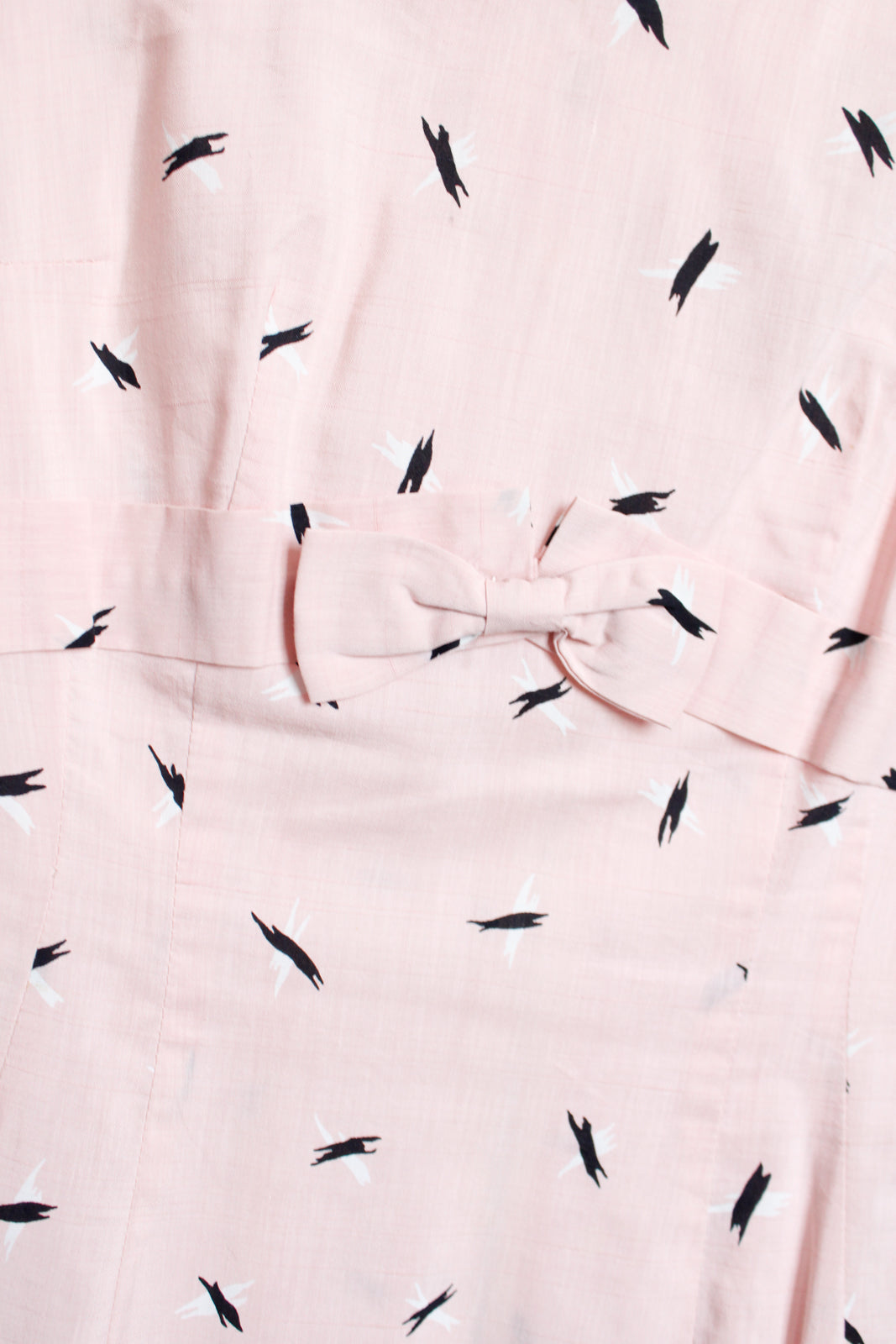 1950s Atomic Print Pink Cotton Sheath Dress - Small