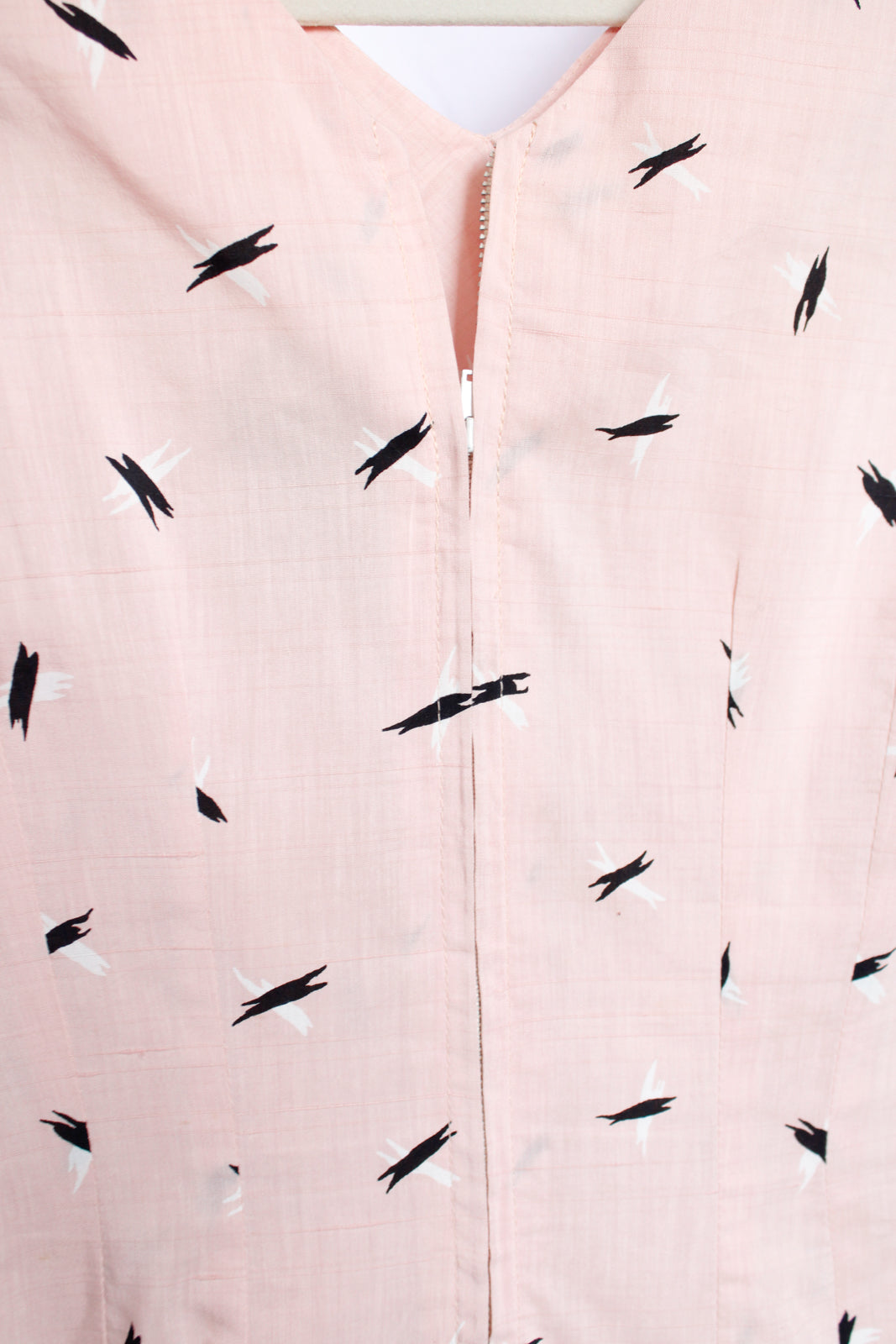 1950s Atomic Print Pink Cotton Sheath Dress - Small