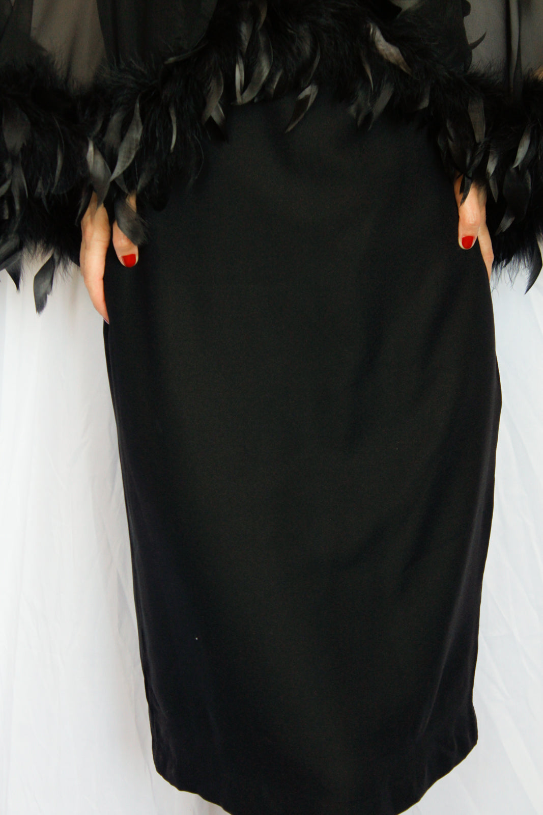 1960s Feather Cocktail Dress - Medium