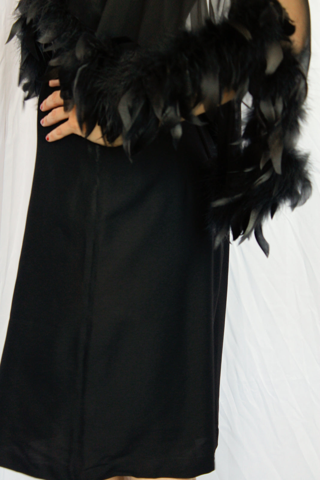 1960s Feather Cocktail Dress - Medium