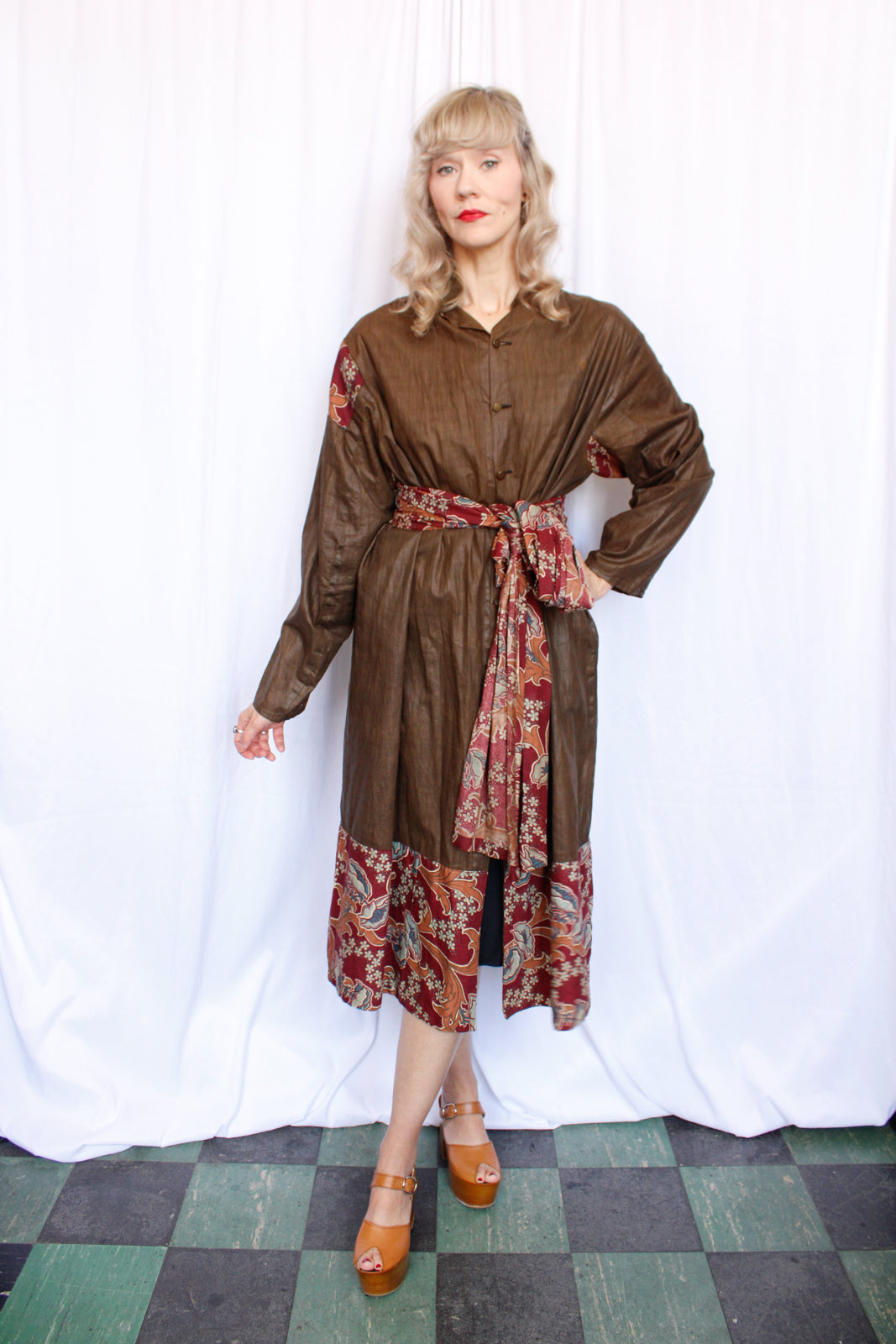 1900s Oddfellows Floral Jacket with Sash - XXL