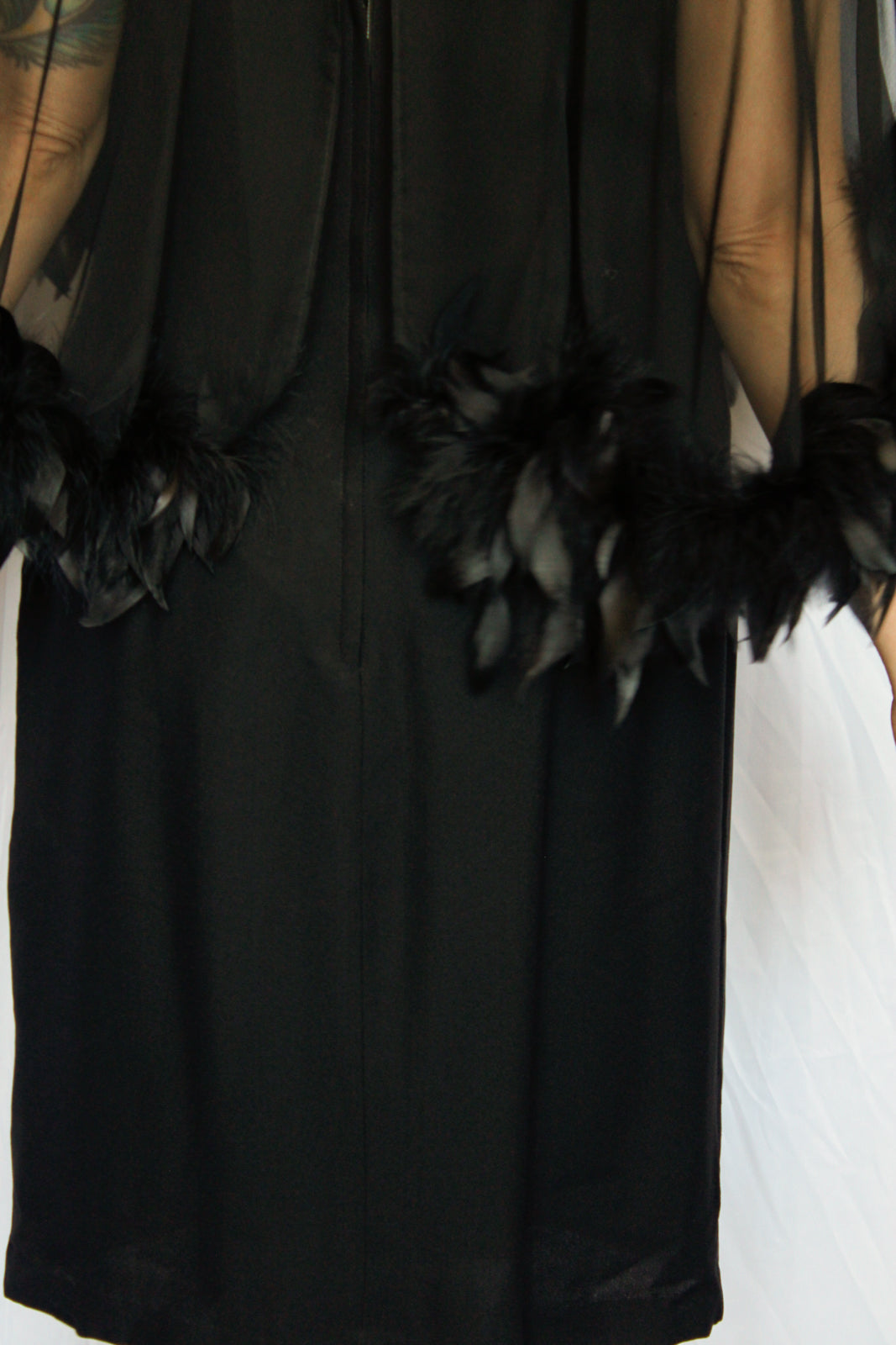 1960s Feather Cocktail Dress - Medium