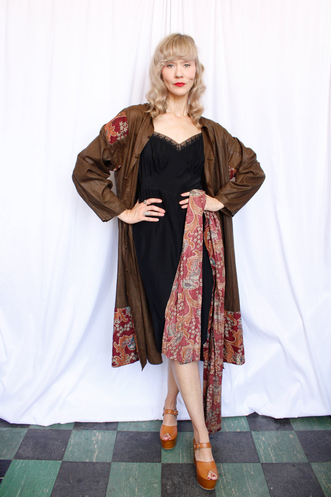 1900s Oddfellows Floral Jacket with Sash - XXL