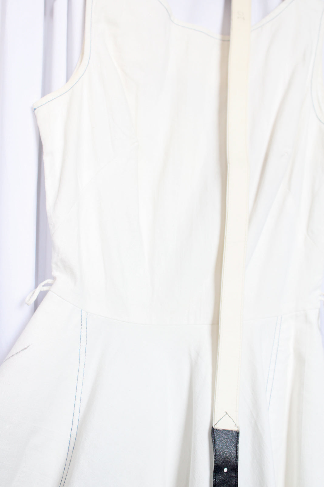 1960s Cotton White Twill Dress - Xsmall