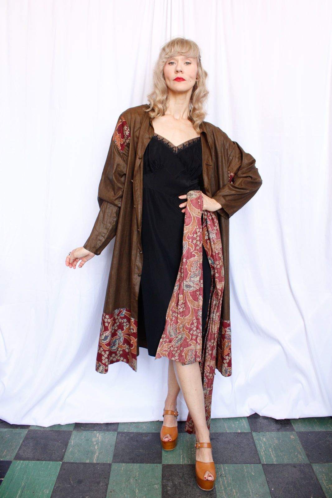 1900s Oddfellows Floral Jacket with Sash - XXL