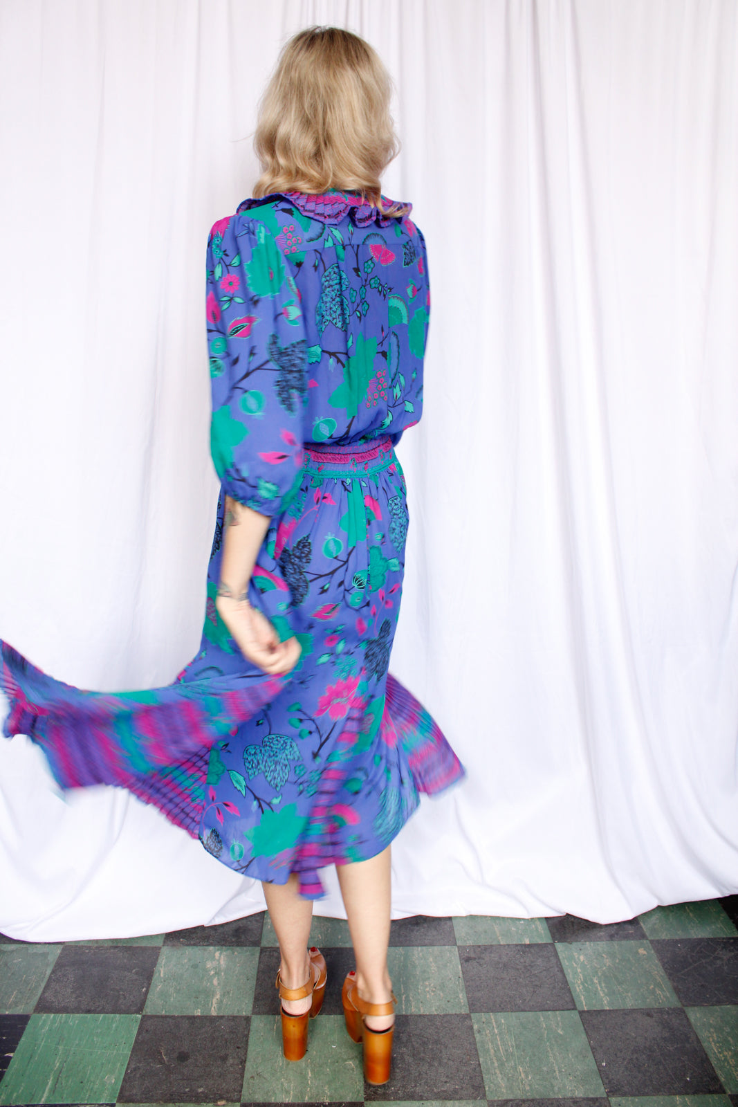 1980s Assorti by Susan Freis Vibrant Print Dress - XXL