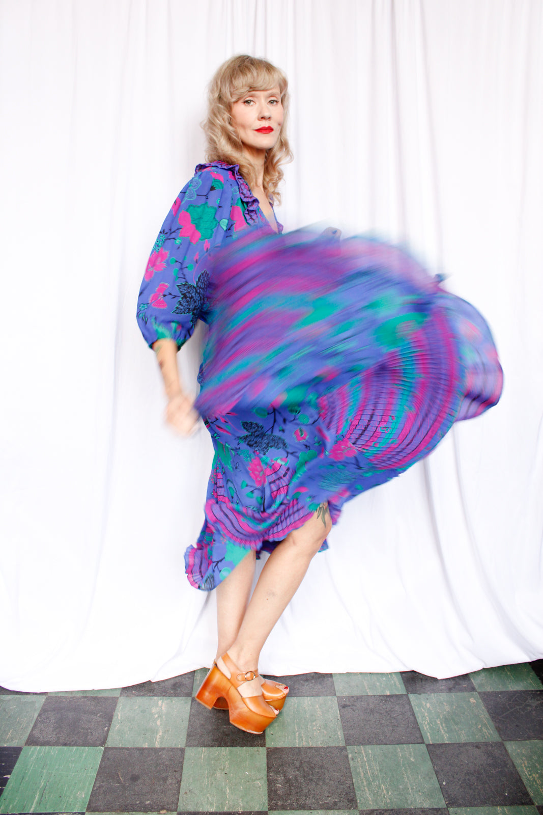 1980s Assorti by Susan Freis Vibrant Print Dress - XXL