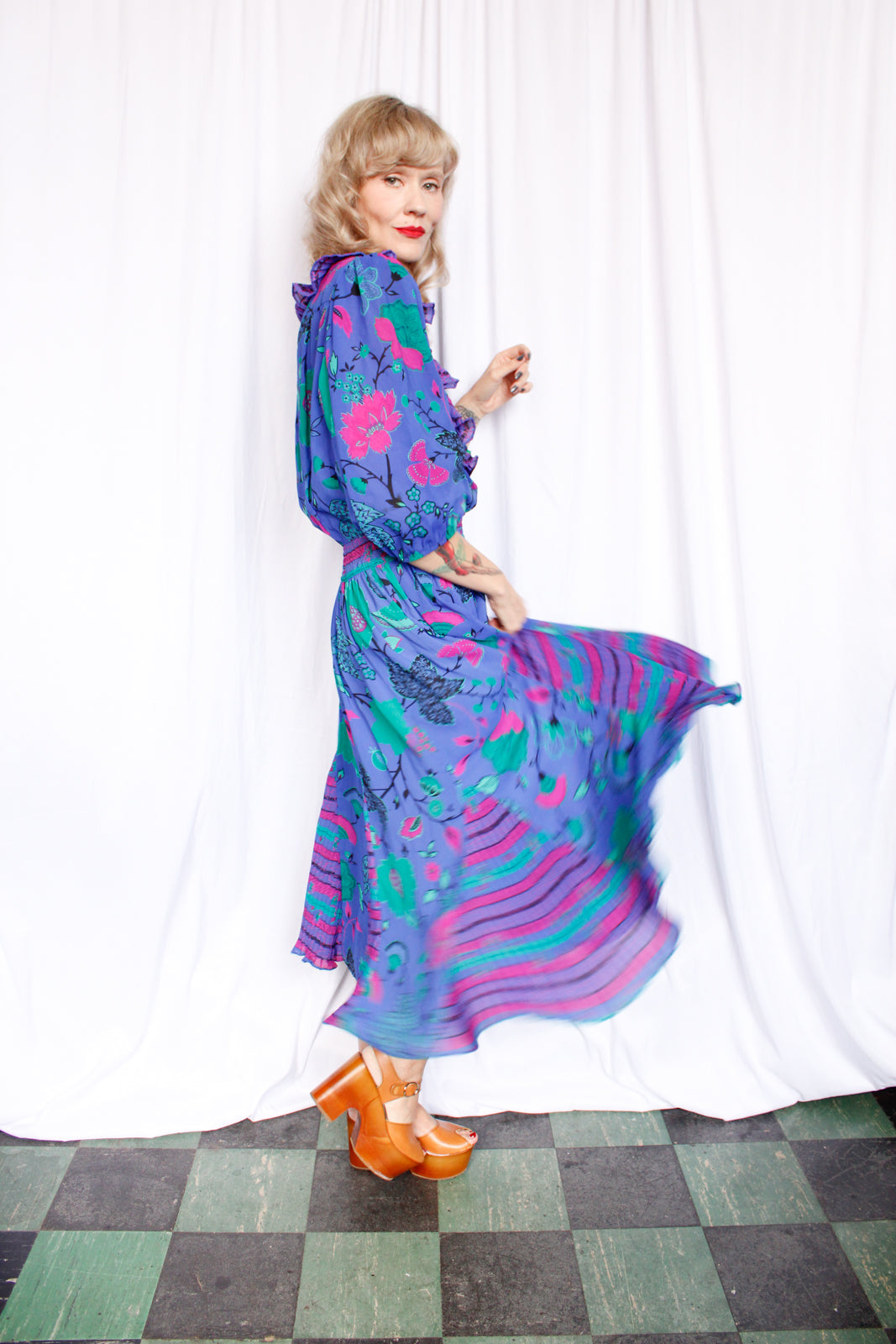 1980s Assorti by Susan Freis Vibrant Print Dress - XXL