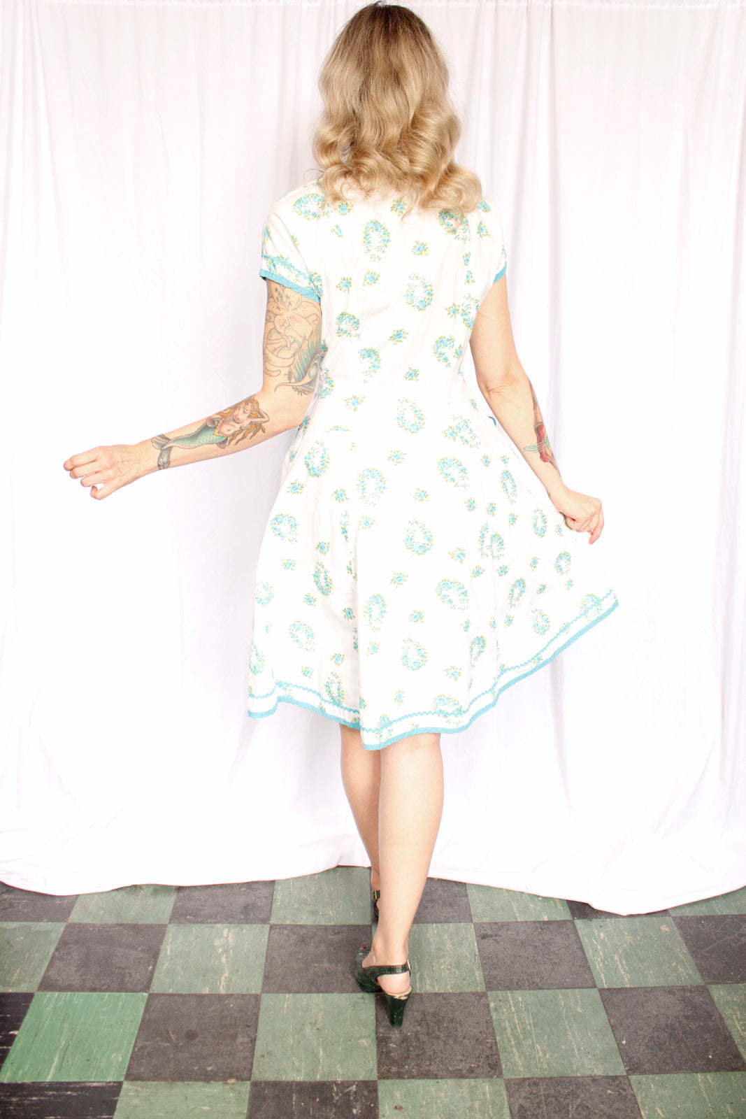 1950s Valley Frocks Cotton Dress - Medium