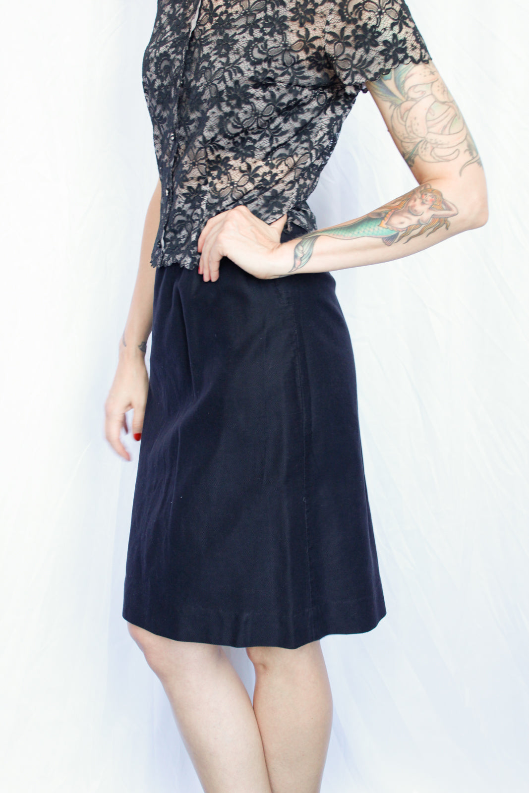 1950s Illusion Lace "Blouse de Jour" Blouse - Xsmall