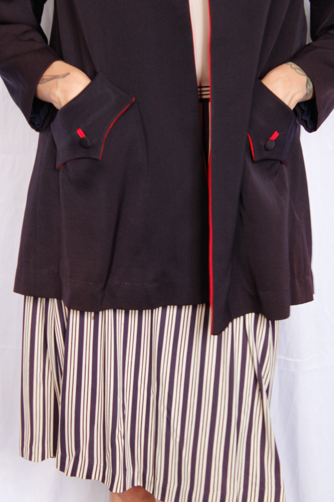 1940s Monarch Gabardine Wool Swing Jacket - M/L
