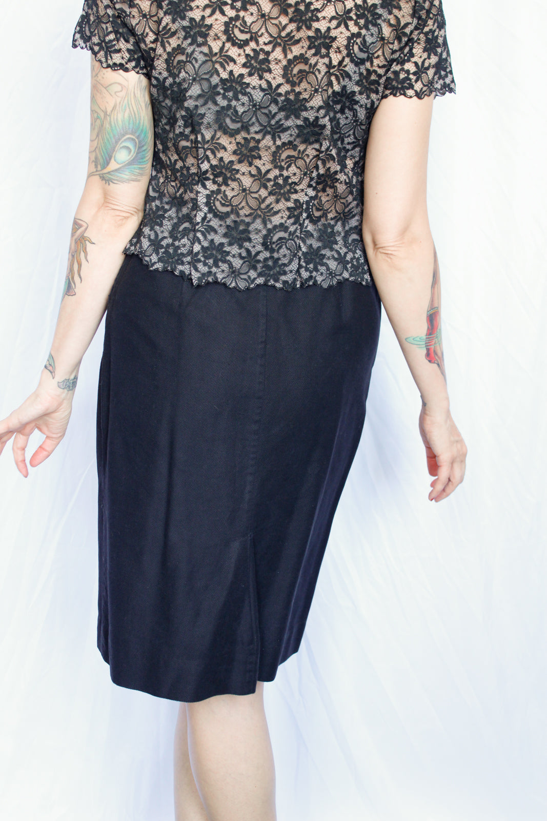 1950s Illusion Lace "Blouse de Jour" Blouse - Xsmall