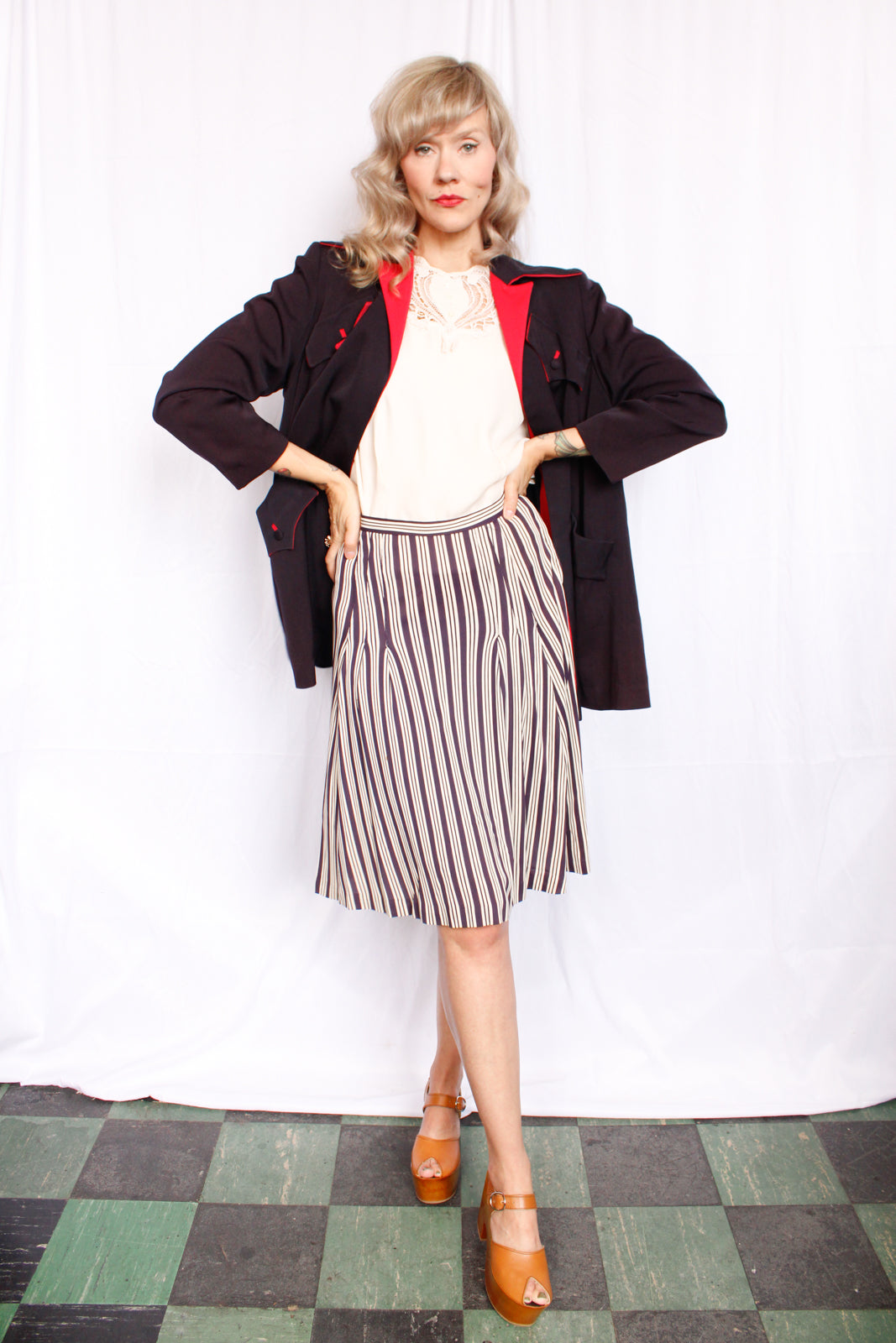 1940s Monarch Gabardine Wool Swing Jacket - M/L