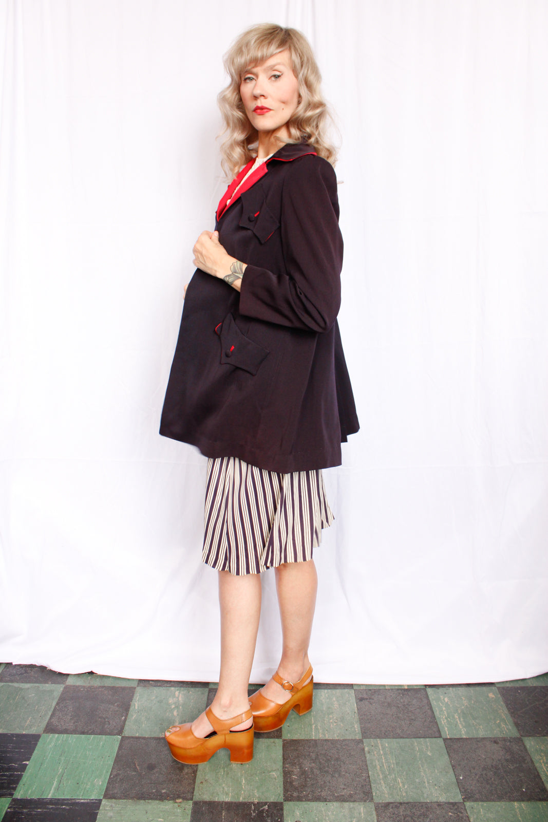 1940s Monarch Gabardine Wool Swing Jacket - M/L