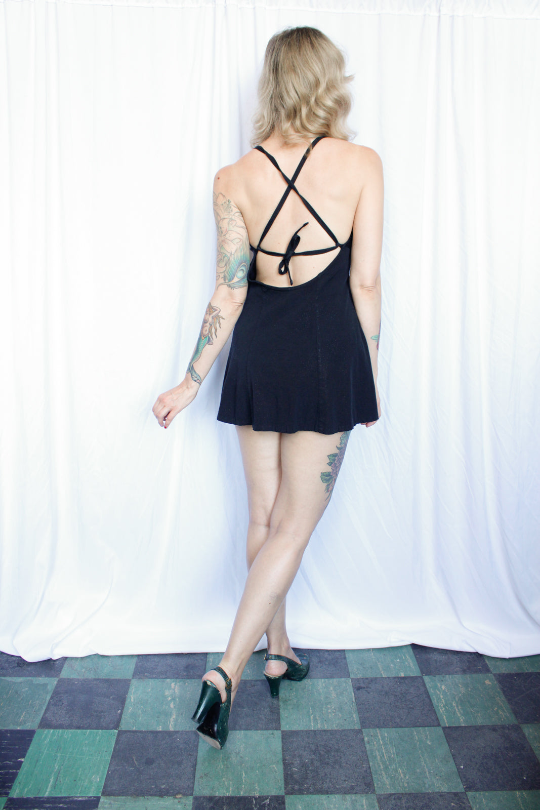 1940s Kerrybrooke Black Playsuit - M/L