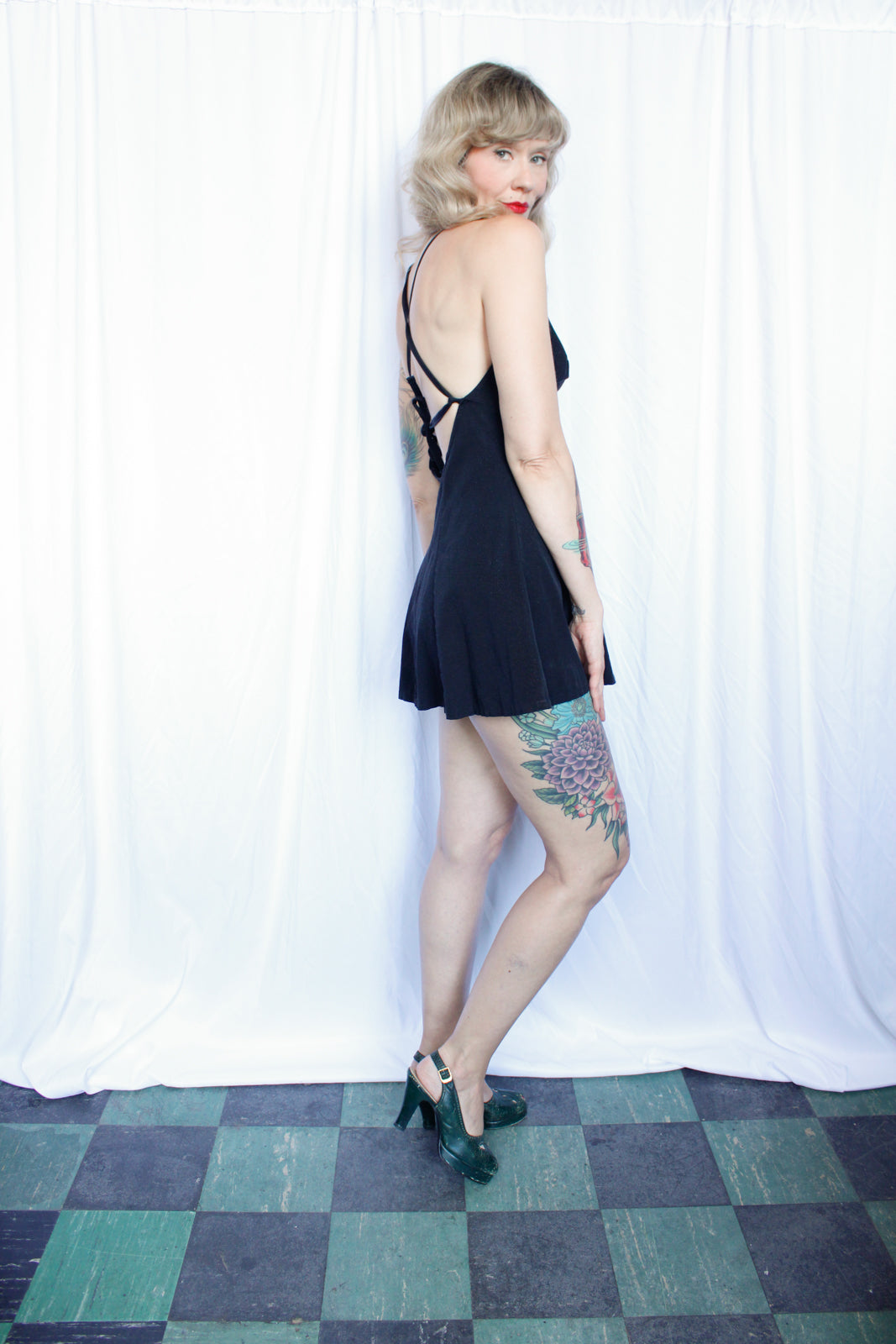 1940s Kerrybrooke Black Playsuit - M/L