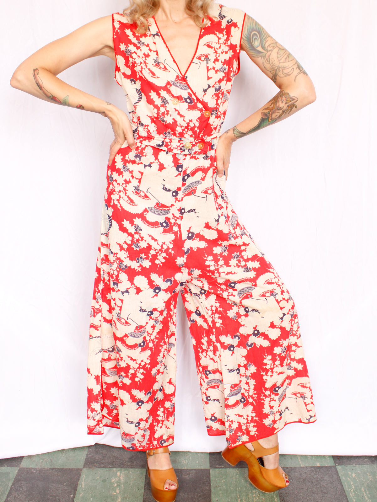 1920s Summer on the Pacific Beach Pajamas - Medium