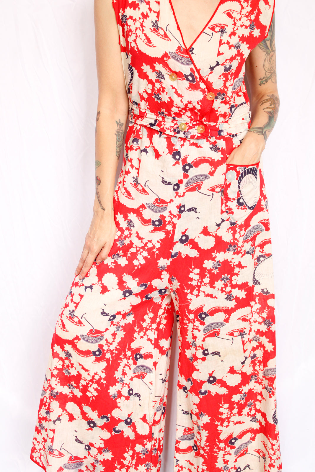 1920s Summer on the Pacific Beach Pajamas - Medium