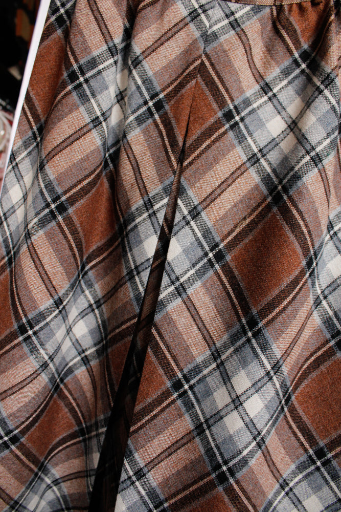 1980s Plaid Wool Skirt - S/M