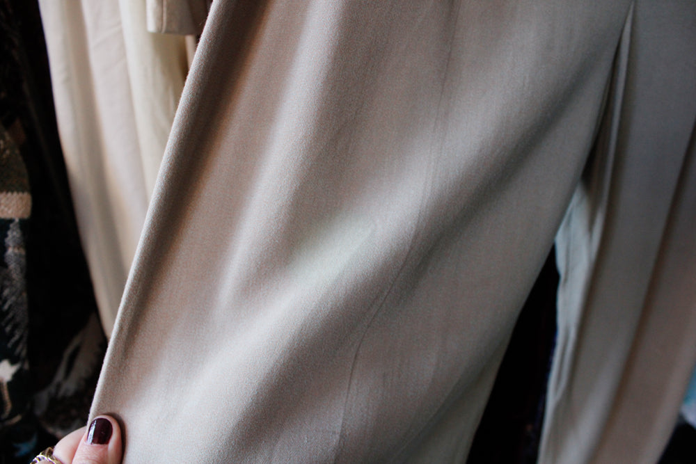 1930s Grey Wool Crepe Pants - 26 waist