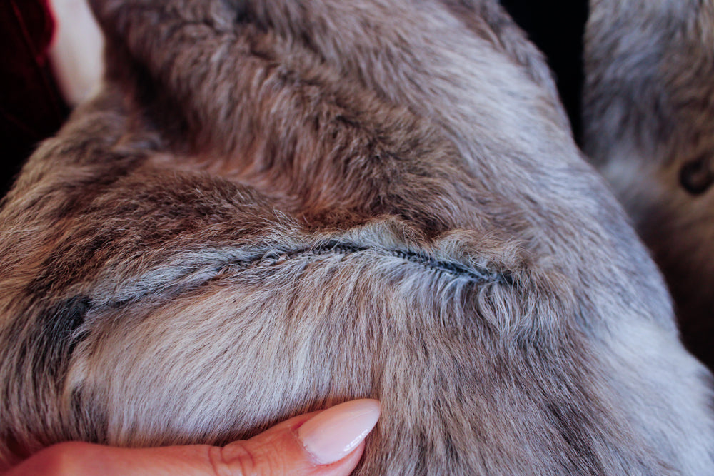 1940s Artic Fox Fur Silk Lined Coat - Large