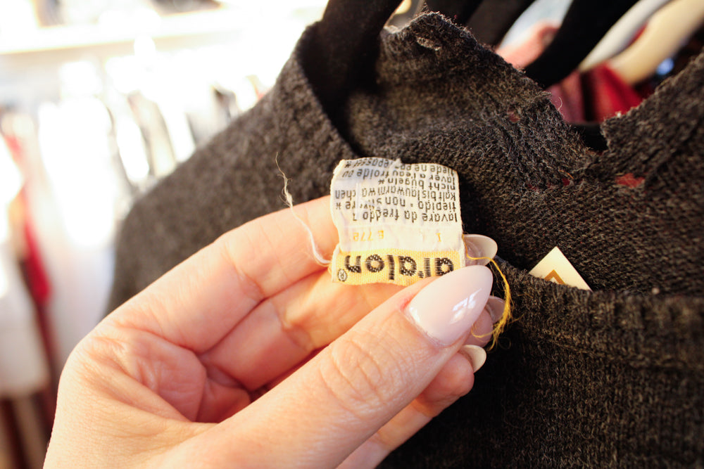 1950s Gray Wool Short Sleeve Sweater Top - S/M