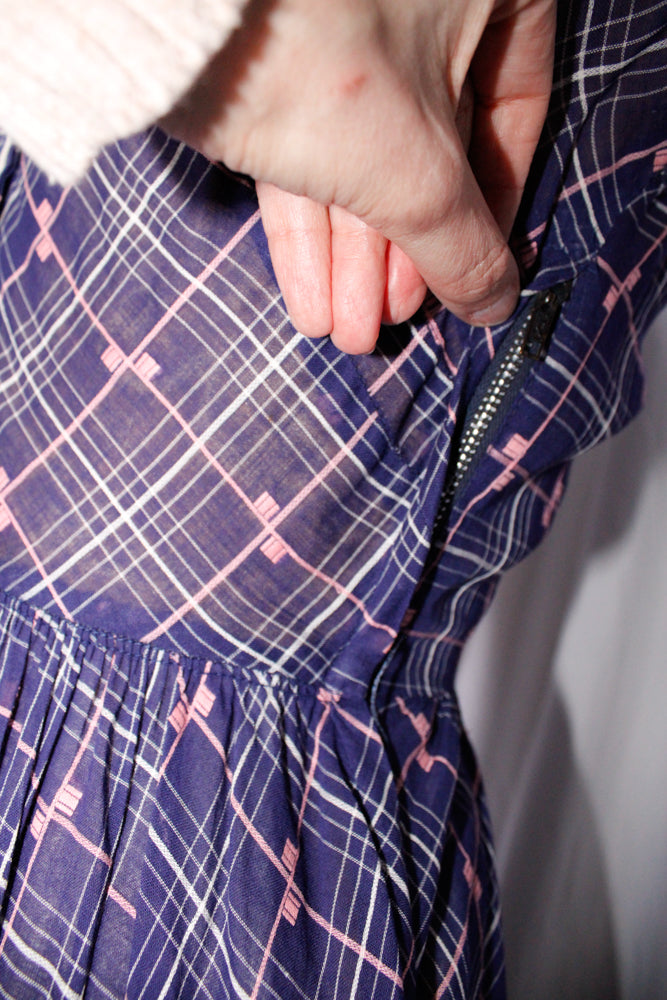 1950s R&K Originals Purple Day Dress - Small